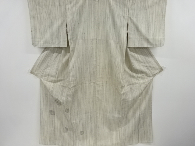 アンティーク　ドロンワーク　亀甲に抽象模様手織り紬単衣着物